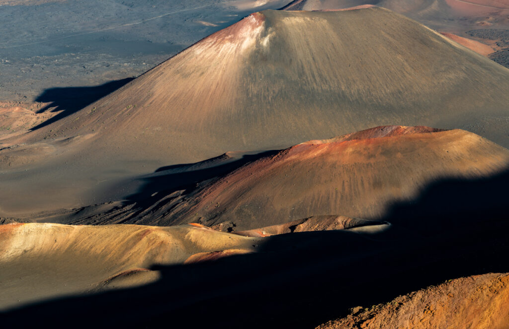 The Land terrain of the extinct volcanic crater at Haleakala National Park in Hawaii